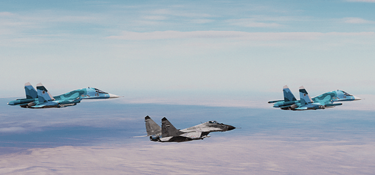 Сирійський МіГ-29 супроводжує російські Су-34