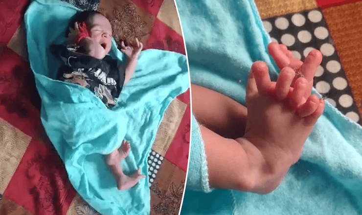 Девочка родилась с 26 пальцами, генетическая аномалия, редкое заболевание, реинкарнация богини, полидактилия