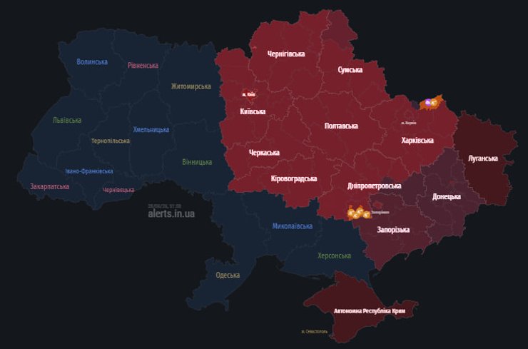 карта повітряних тривог