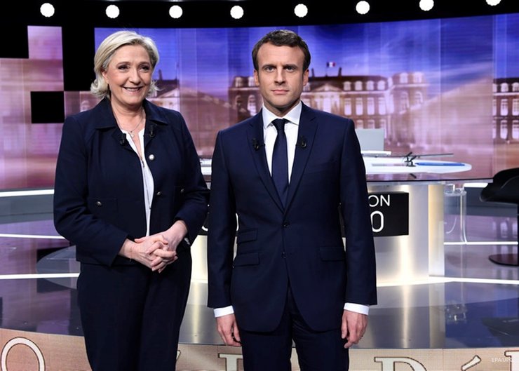 Ле Пен, Макрон, францiя
