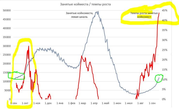 заполненность коек, темпы роста