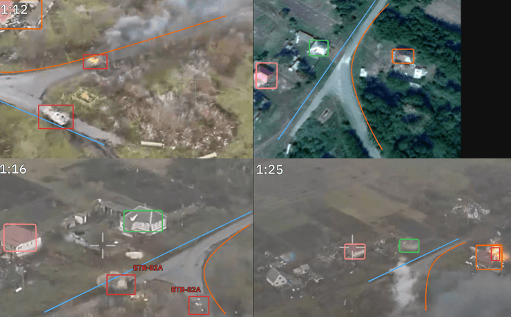 Снимки атаки на Погребки, Курская область