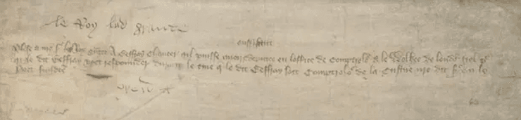 Джеффрі Чосер, Кентерберійські оповідання, почерк, документ 14 століття, державний службовець, англійська література, бюрократичний запис, король Річард II,  наукове дослідження, історія