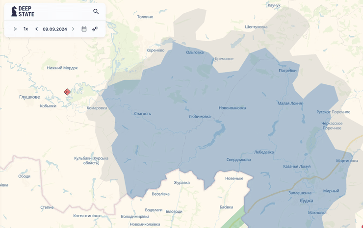 Карта DeepState: Курська область