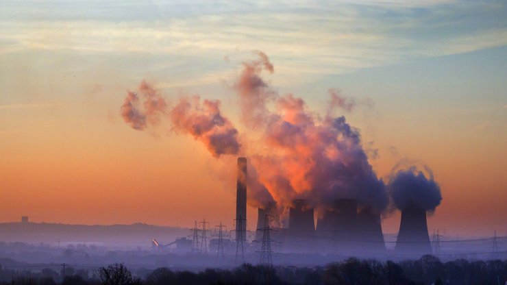 заводы, дым, небо, фото