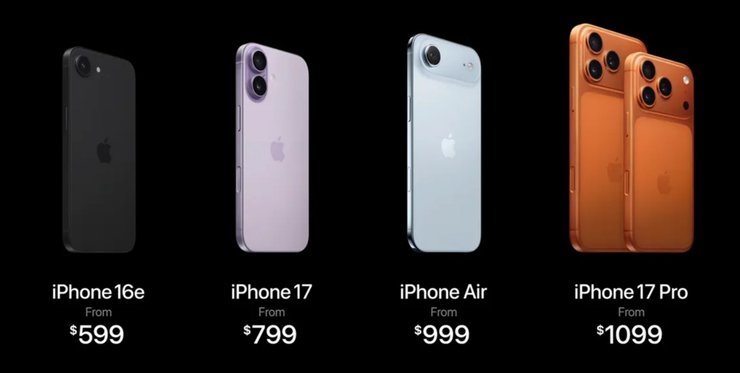 ціни iphone 16e iphone 17 iphone air iphone 17 pro apple