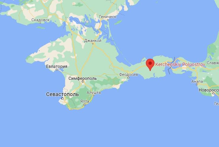 Керченський півострів, Крим, карта