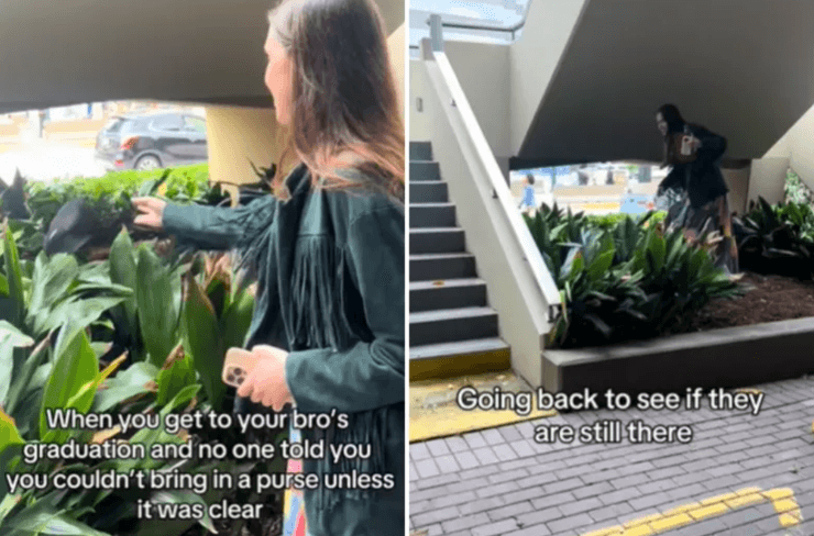 Прозрачные сумки, правила безопасности, университет Лойола, вирусное видео TikTok, женская солидарность, выпускные церемонии, креативные решения