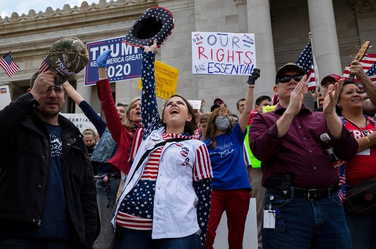 вашингтон, карантин, протесты против карантина, коронавирус