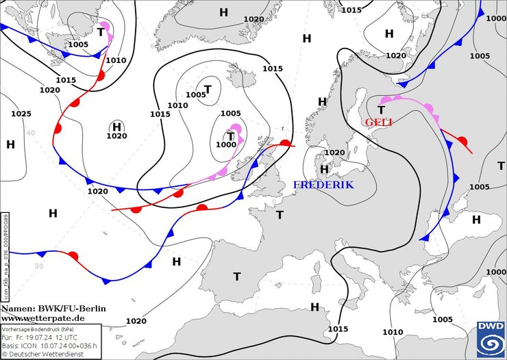 Карта атмосферного фронта