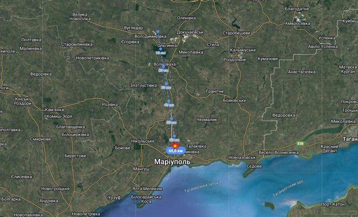 Карта місцевості під Маріуполем