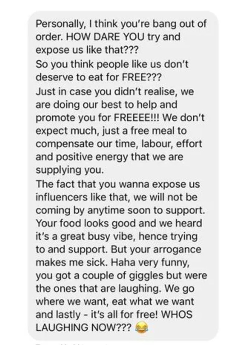 Сообщение в Instagram, соцсети, курьезы, отзыв, бесплатная еда, бранч, персонал ресторана, гневное сообщение, ресторан, еда