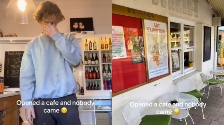Студент открыл кафе, никто не пришел на открытие, вирусное видео, стал популярным в сети, поддержали подростка, кофейня,