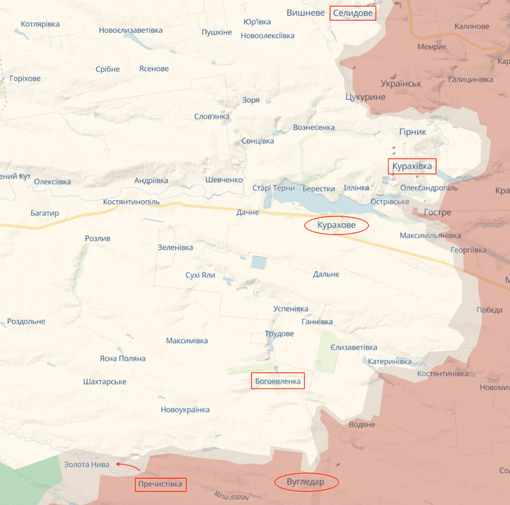 Покровское направление, Кураховское направление, Угледар, оккупация Угледара, захват Угледара, Донецкая область