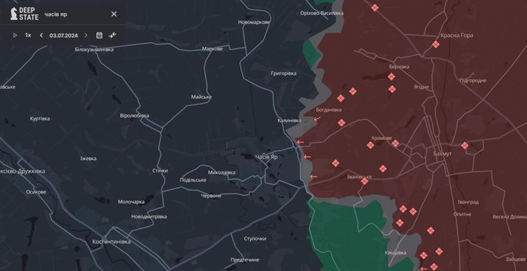 DeepState карта бои за Часов Яр