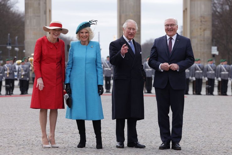 Франк-Вальтер Штайнмайер, Эльке Бюденбендер, королева Камилла и король Карл