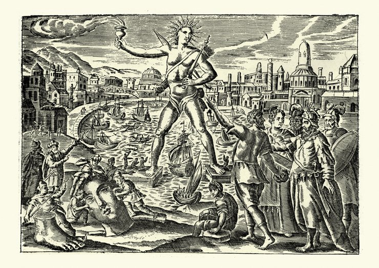 Колосс Родосский, Гелиос, Древняя Греция, Семь чудес света, чудо света, Midjourney