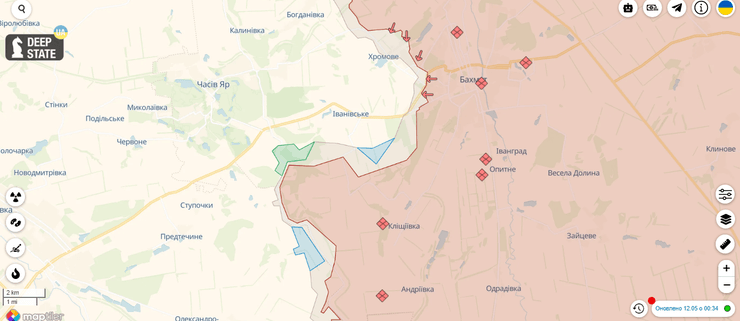 Захваченная позиция оккупантов в районе Бахмута