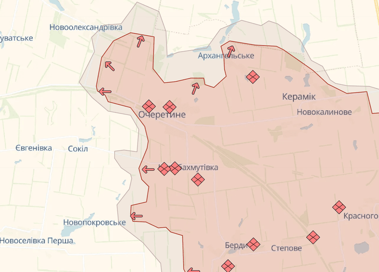 Карта боевых действий на Донбассе