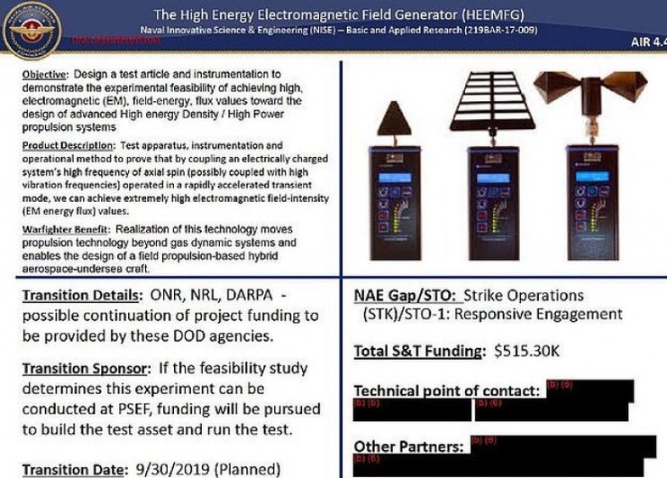 Генератор электромагнитного поля Пайса протестирован исследователями ВМФ