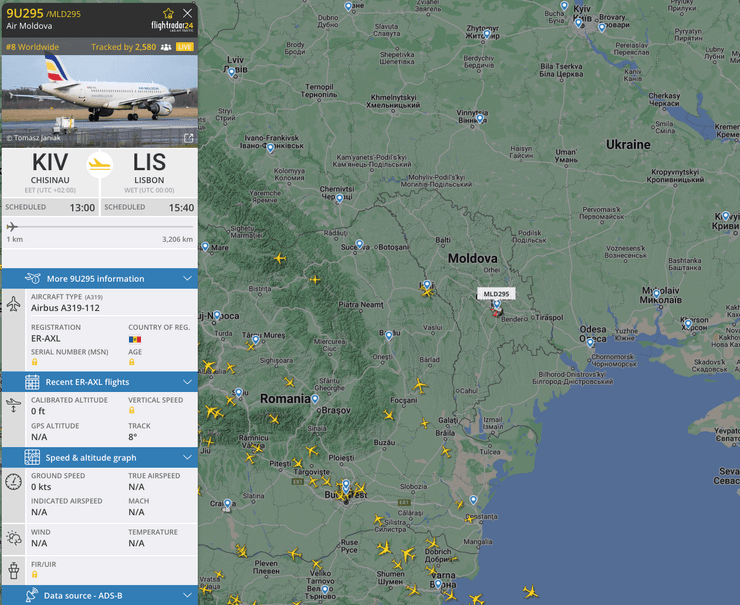 молдова закрила повітряний простір