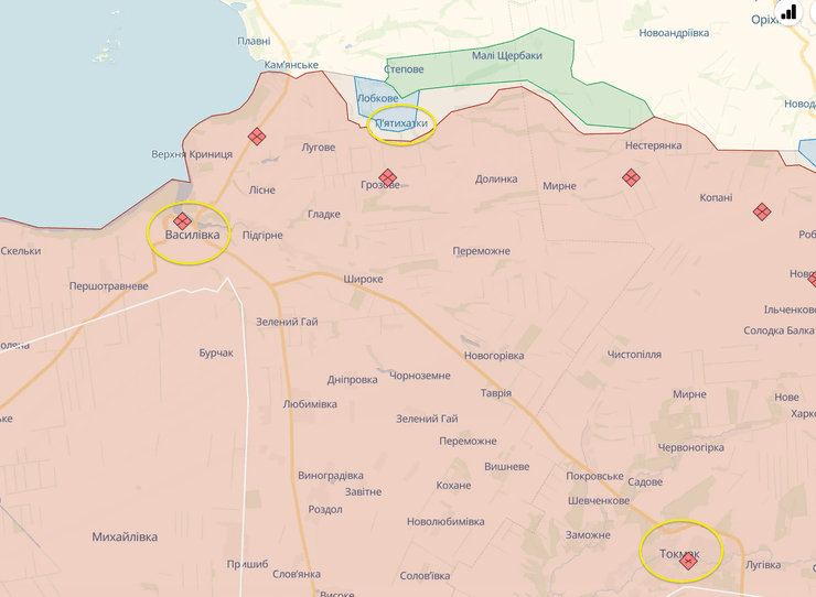 пʼятихатки, звільнення, контрнаступ