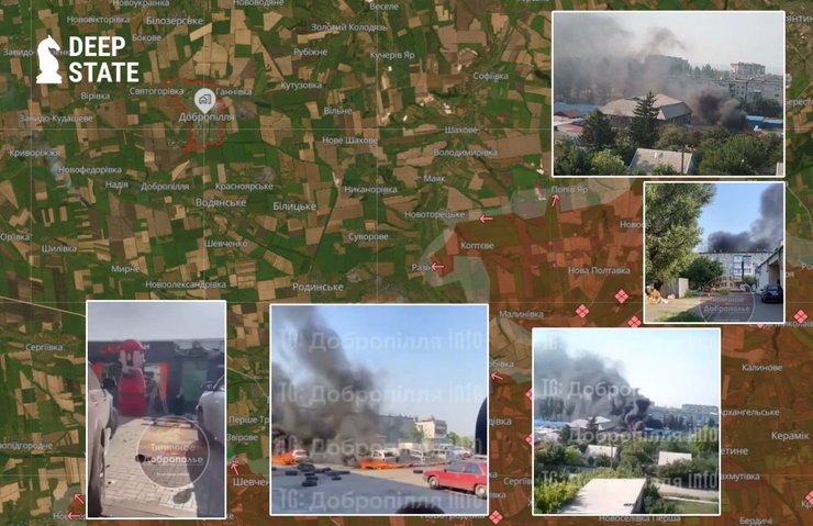 DeepState об ударах FPV по Доброполью под Покровском