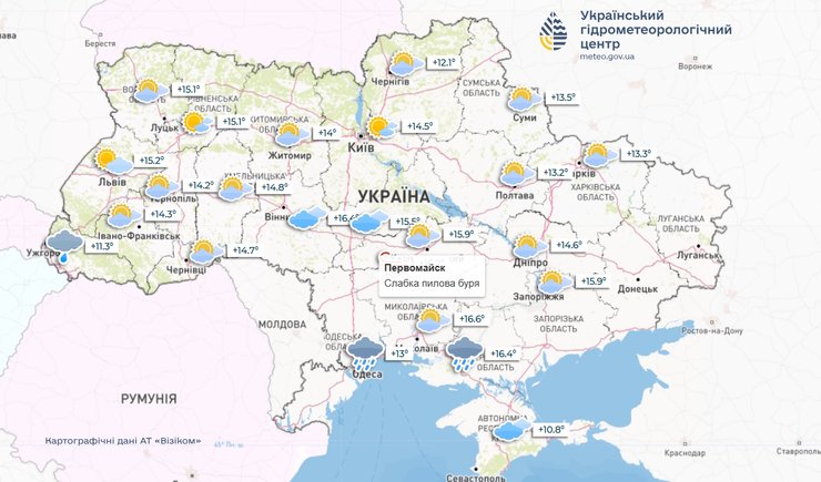 карта, укргидрометцентр