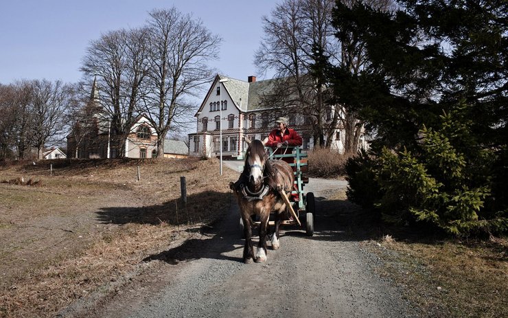фото, тюрьма на острове Бастёй, Норвегия, прогулка на лошади