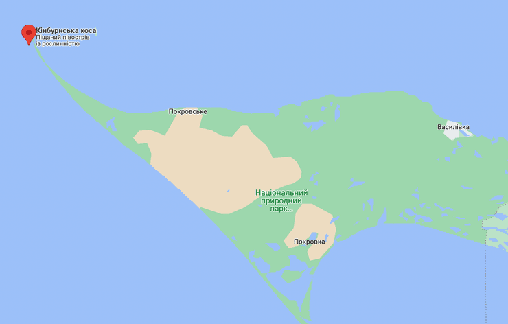 кинбурнский полуостров карта