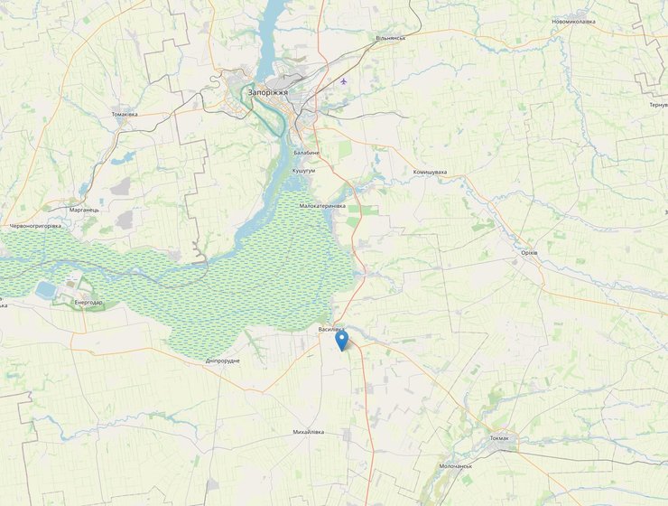 Дислокація ЗРК "Тор" ЗС РФ на Запорізькому напрямку