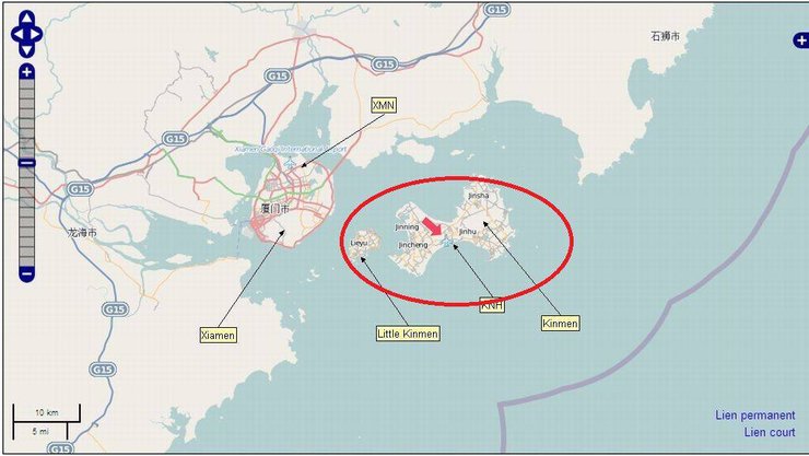 Архіпелаг Цзіньмень карта