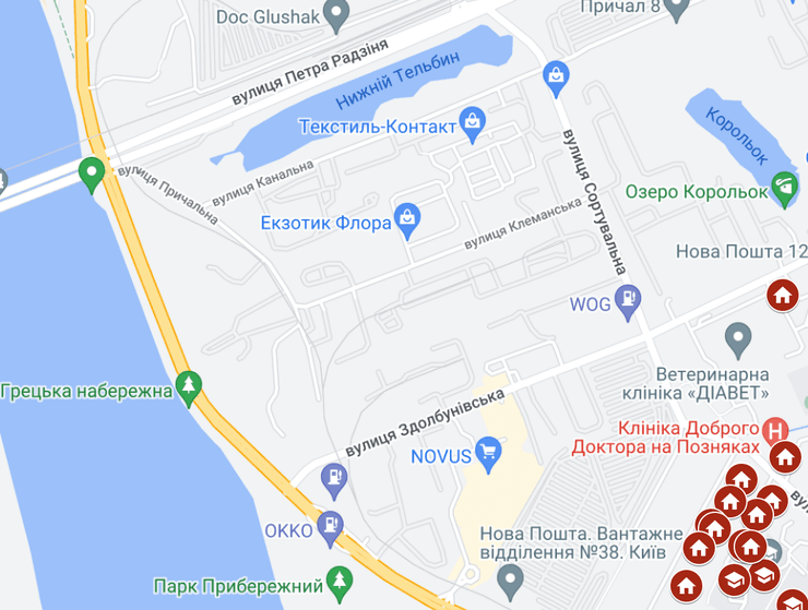 карта, укрытия, березняки, осокорки, киев