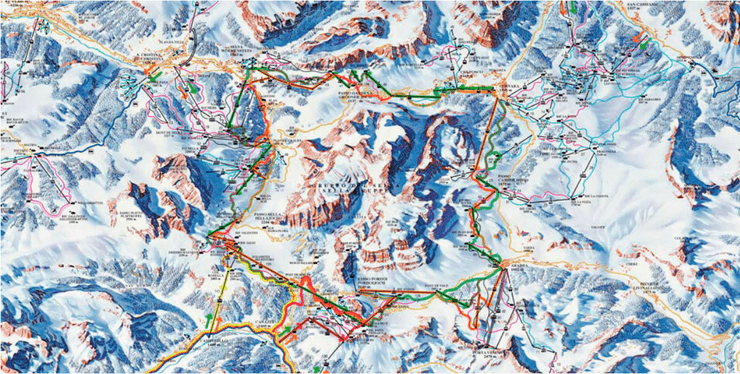 Карта так званої "кругосвітки" в італійських Альпах