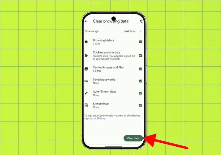 Очистить кэш Google Chrome