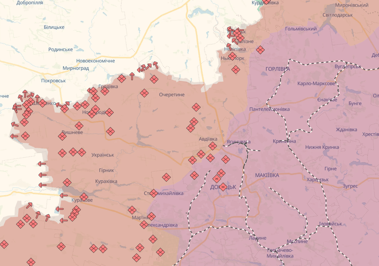 Донецкое направление, наступление ВС РФ на Донбассе, Курахово, Харцызск