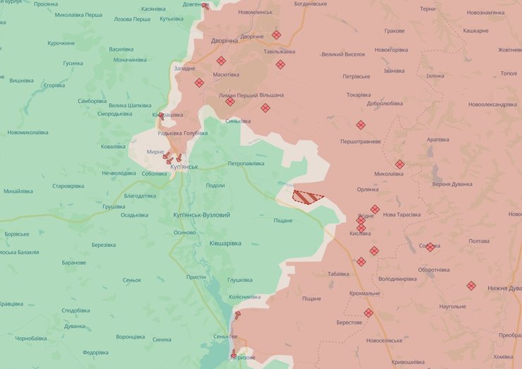 карта боїв у Куп'янську