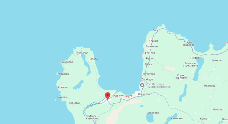 Карта, порт Усть-Луга