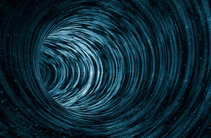 гравитационный туннель, дыра, иллюстрация