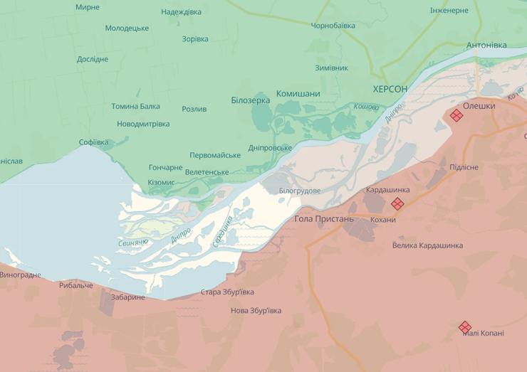 ситуация на юге, бои на южном направлении, Херсонское направление, карта DeepState