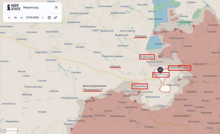Мирноград Покровськ станом на 27-29 жовтня У Мирнограді помітили підрозділи ЗС РФ 29 жовтня