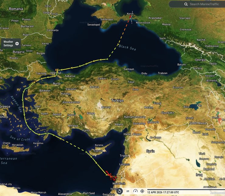 Ізраїльський порт прийняв російське судно з понад 43 тисячами тонн зерна, вивезеного з окупованих територій України.