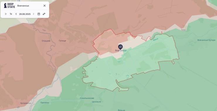 27 августа 2025 года Волчанск оккупирован на одну шестую часть