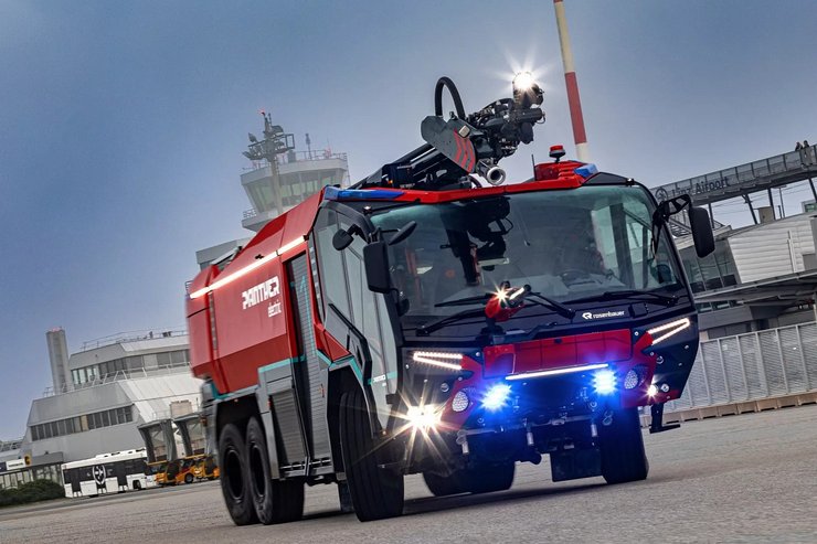 электрическое пожарное авто, пожарное авто, пожарный электромобиль, Rosenbauer Panther 6×6 Electric, Rosenbauer Panther