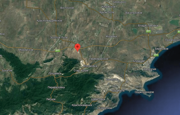 карта крим, Кринички, село Кринички, Феодосія