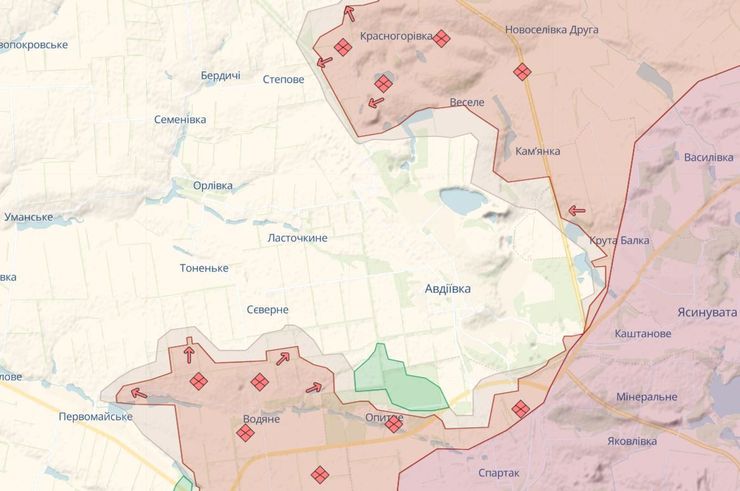 Бої за Авдіївку, карта