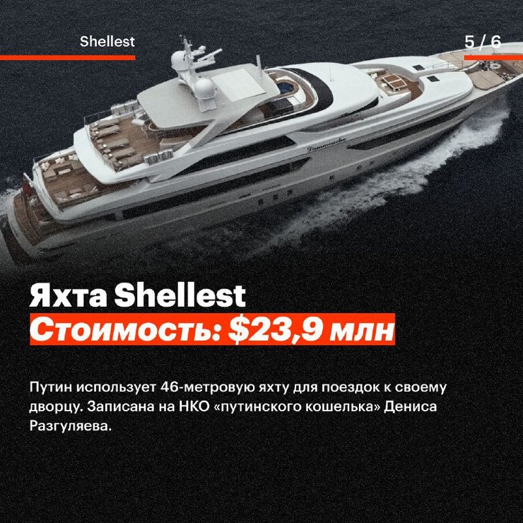 Яхта Путіна Graceful Шехерезада Чайка Olympia Nega Shellest судно ФСТ розслідування