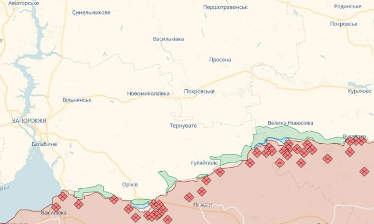 Ситуация на Запорожском направлении Deepstatemap