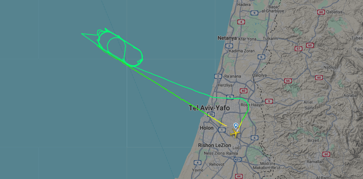 Урядовий літак Ізраїлю над Середземним морем