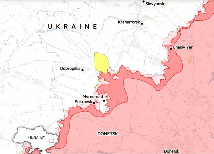 Карта фронту біля Покровстка 11 листопада, FT